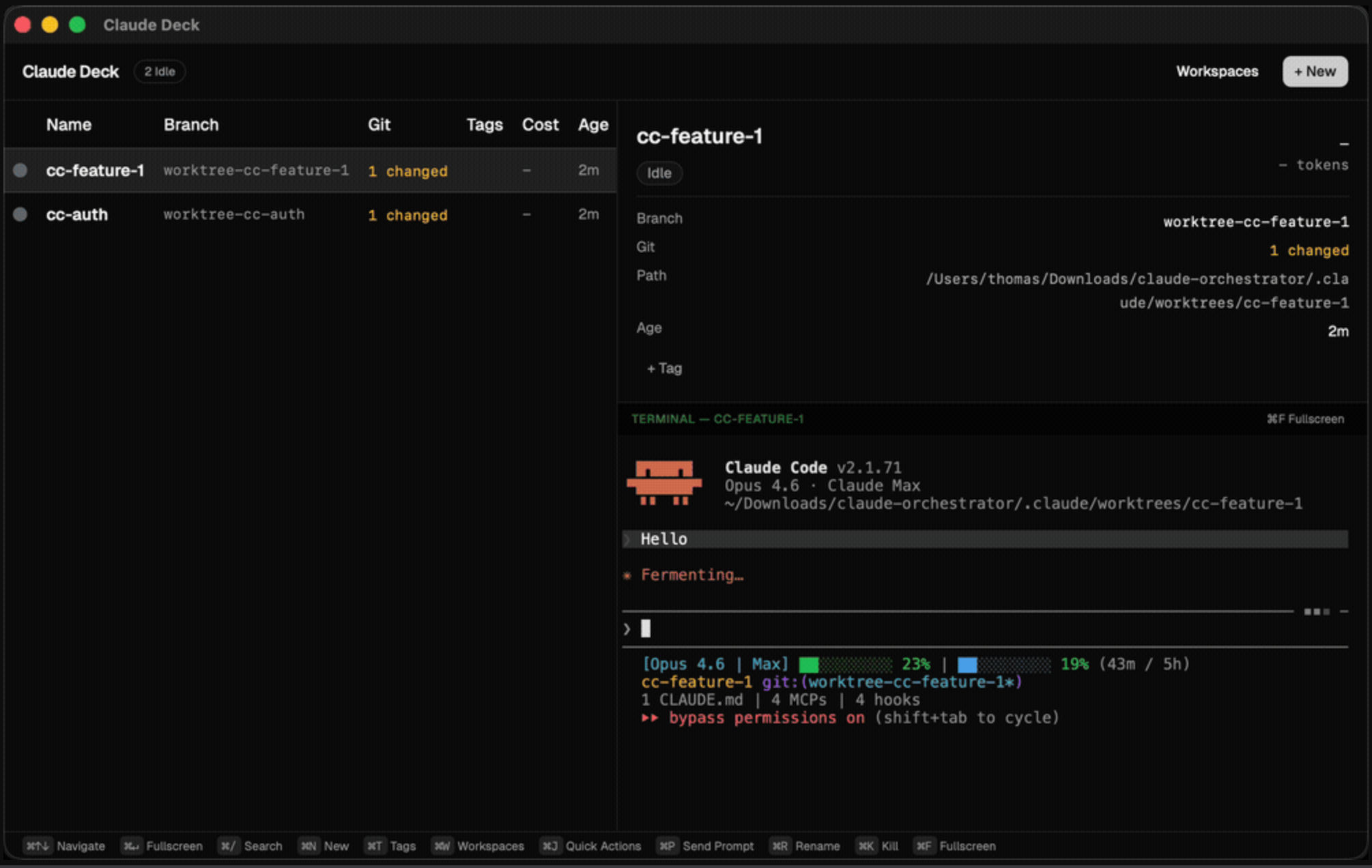 Capture d'écran de Claude Deck