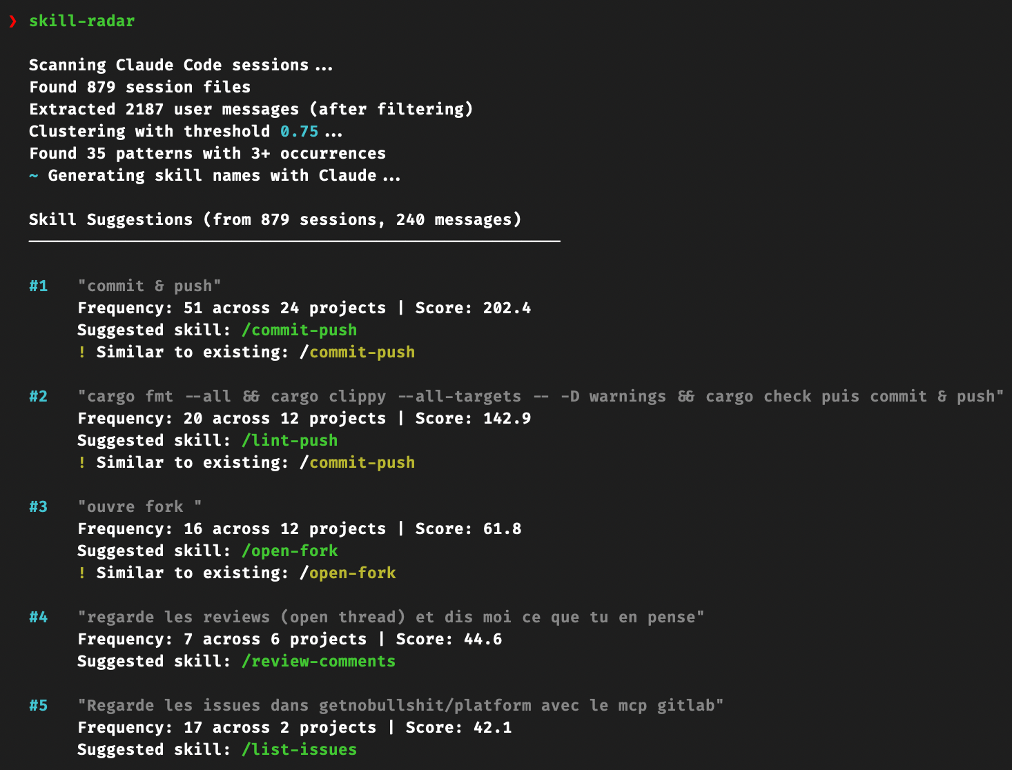 Capture d'écran de Skill Radar